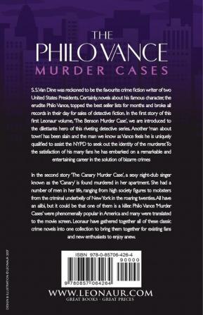 The Philo Vance Murder Cases: 1-The Benson Murder Case & the 'Canary' Murder Case