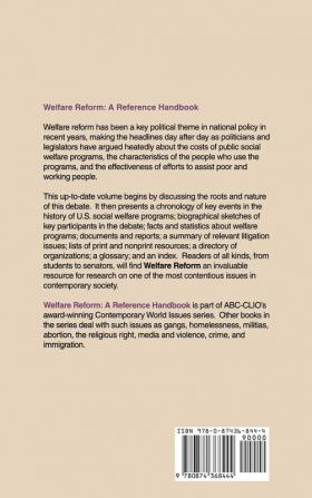 Welfare Reform: A Reference Handbook (Contemporary World Issues)