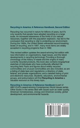 Recycling in America: A Reference Handbook 2nd Edition (Contemporary World Issues)