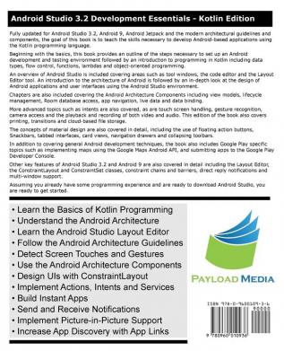 Android Studio 3.2 Development Essentials - Kotlin Edition: Developing Android 9 Apps Using Android Studio 3.2 Kotlin and Android Jetpack