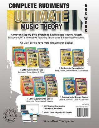 Complete Rudiments Answer Book - Ultimate Music Theory: Complete Music Theory Answer Book (identical to the Complete Theory Workbook) Saves Time for ... 15 (Ultimate Music Theory Rudiments Books)