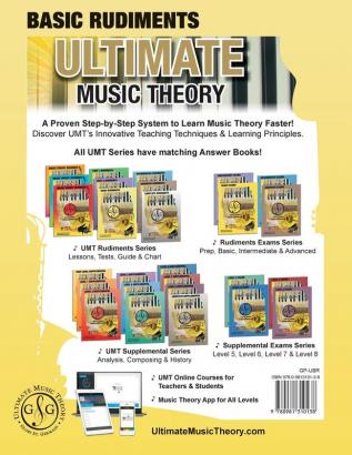 Music Theory Basic Rudiments Workbook - Ultimate Music Theory: Basic Rudiments Ultimate Music Theory Workbook includes UMT Guide & Chart 12 ... 8 (Ultimate Music Theory Rudiments Books)