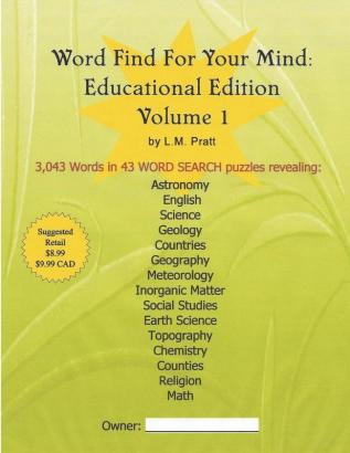 Word Find For Your Mind: Educational Edition: 1 (Volume)