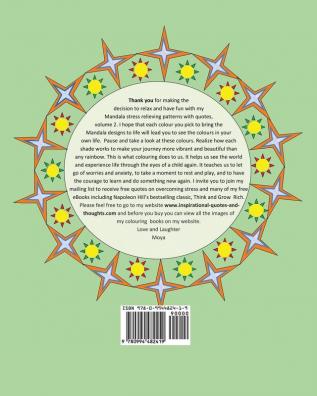 Adult Coloring Book - 50 Mandala Stress Relieving Patterns with Quotes: A coloring book for adults that's full of wonderful inspiration! (Volume 2)