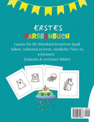 Erstes Ausmalbuch 1-3 Tiere zum Ausmalen: Erstaunliches und lustiges Activity-Buch für Kinder Kleinkinder Jungen und Mädchen