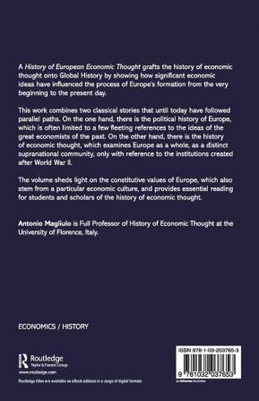 History of European Economic Thought