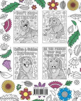 Golden Retriever Coloring Book: Adult Coloring Book Dog Lover Gifts Floral Mandala Coloring Pages