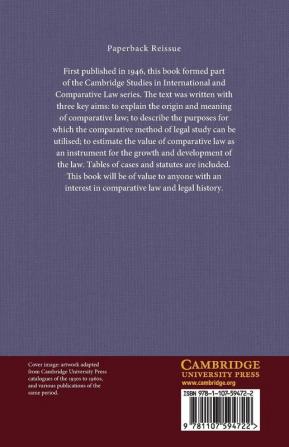 Comparative Law: An Introduction to the Comparative Method of Legal Study and Research