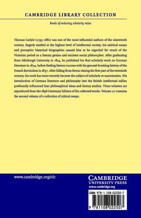 The Works of Thomas Carlyle - Volume 27
