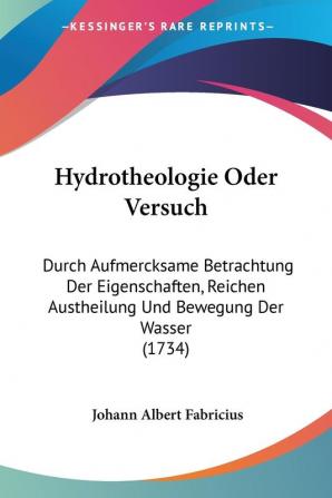 Hydrotheologie Oder Versuch