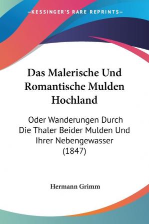 Das Malerische Und Romantische Mulden Hochland: Oder Wanderungen Durch Die Thaler Beider Mulden Und Ihrer Nebengewasser (1847)