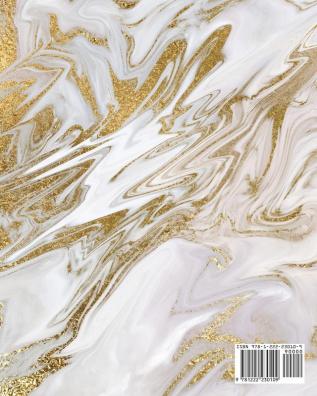 Liquid Gold Marble Composition Notebook - Large Ruled Notebook - 8x10 Lined Notebook (Softcover Journal / Notebook / Diary): 251 (8x10 Lined Softcover Notebook)