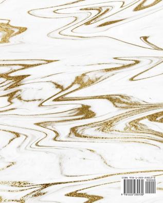 Liquid Gold Marble Composition Notebook - Large Ruled Notebook - 8x10 Lined Notebook (Softcover Journal / Notebook / Diary): 254 (8x10 Lined Softcover Notebook)