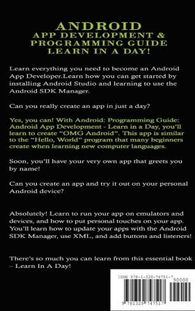 Android: App Development & Programming Guide: Learn in A Day!