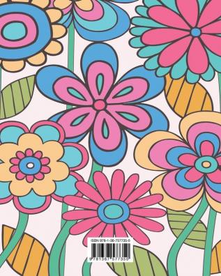 Facil Diseños de Flores en Letra Grande Libro Para Colorear Para Los Adultos
