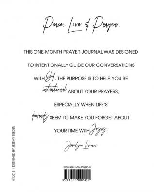 Peace Love and Prayer: Prayer and Reflection Journal for Millennials