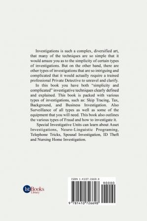 Private Detectives Guide to Special Investigations