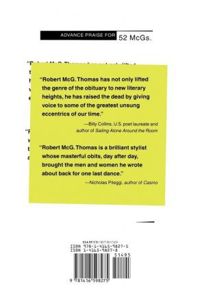 52 McGs.: The Best Obituaries from Legendary New York Times Reporter Robert McG. Thomas