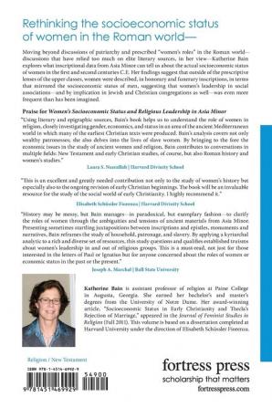 Women's Socioeconomic Status and Religious Leadership in Asia Minor: In the First Two Centuries C.E. (Emerging Scholars)