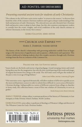 Church and Empire: 1 (Ad Fontes: Early Christian Sources)