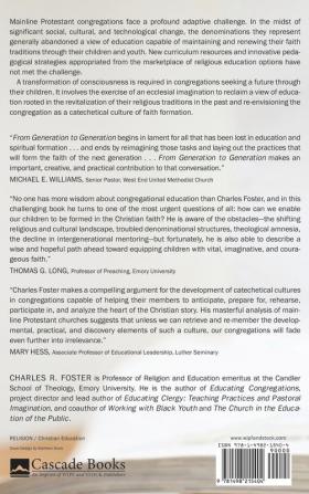 From Generation to Generation: The Adaptive Challenge of Mainline Protestant Education in Forming Faith