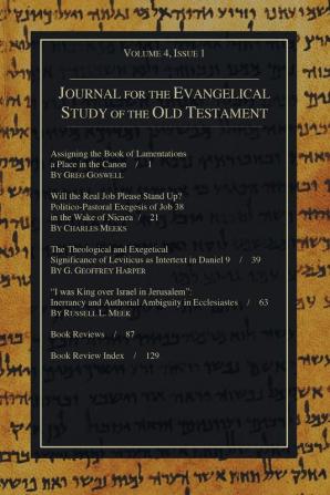 Journal for the Evangelical Study of the Old Testament 4.1