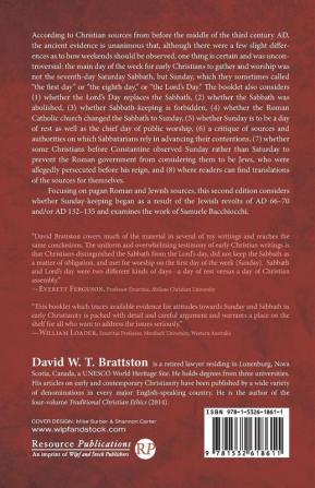 Sabbath and Sunday among the Earliest Christians Second Edition: When Was the Day of Public Worship?