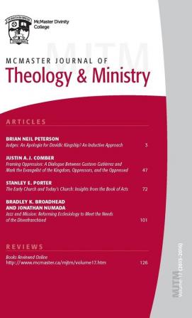 McMaster Journal of Theology and Ministry: Volume 17 2015-2016