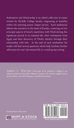 Redemption and Relationship: Meditations on Exodus (Wycliffe Studies in Gospel Church and Culture)