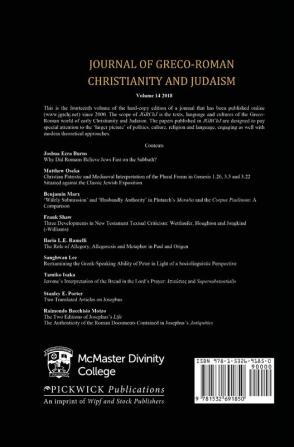 Journal of Greco-Roman Christianity and Judaism Volume 14