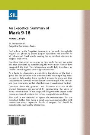 An Exegetical Summary of Mark 9-16