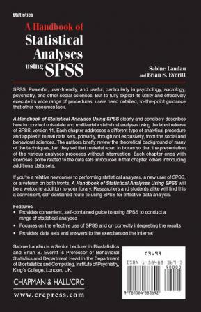 Handbook of Statistical Analyses Using SPSS