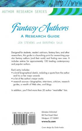 Fantasy Authors: A Research Guide (Author Research)