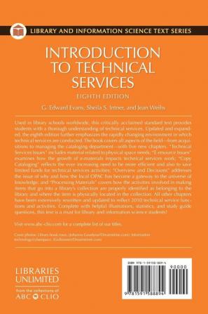 Introduction to Technical Services 8th Edition (Library and Information Science Text)