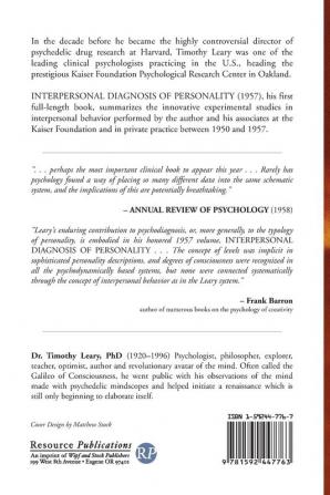 Interpersonal Diagnosis of Personality: A Functional Theory and Methodology for Personality Evaluation