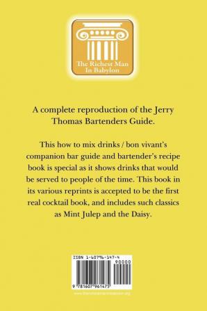 Jerry Thomas Bartenders Guide 1887 Reprint