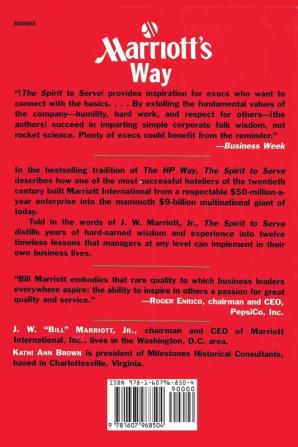 The Spirit to Serve Marriott's Way