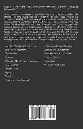 PHR/SPHR Study Guide - Practice Questions! Best PHR Test Prep to Help You Prepare for the PHR Exam! Get PHR Certification!