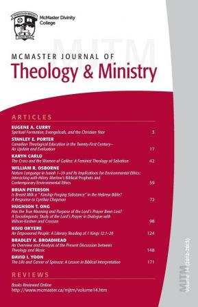 McMaster Journal of Theology and Ministry: Volume 14 2012-2013: Volume 14 20132014