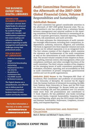 Audit Committee Formation in the Aftermath of the 2007-2009 Global Financial Crisis Volume II: Responsibilities and Sustainability