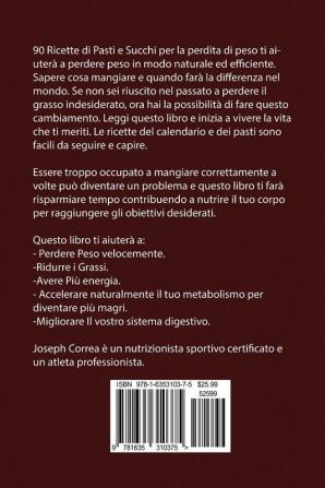 90 Ricette di Piatti e Succhi per la Perdita di Peso per Sbarazzarsi di Grasso da oggi!: La soluzione per sciogliere il grasso in modo veloce!