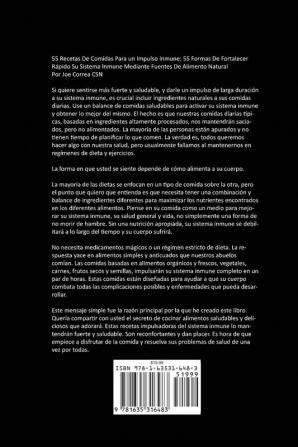 55 Recetas De Comidas Para un Impulso Inmune: 55 Formas De Fortalecer Rápido Su Sistema Inmune Mediante Fuentes De Alimento Natural