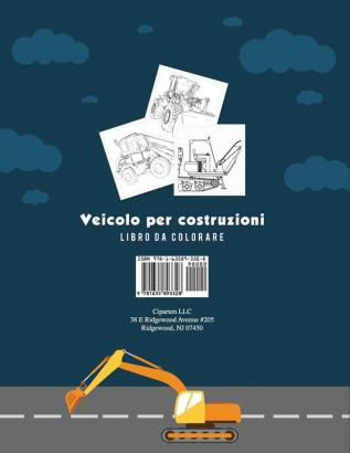 Veicolo per costruzioni Libro da colorare