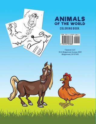 Animals of the world coloring Book