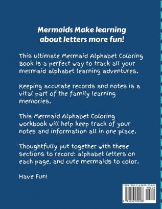 Mermaid Alphabet Coloring Book For Kids: Sea Creatures - Mythical - For Kids Ages 4-8 - Learning Activity Books