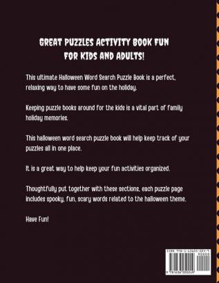 Halloween Word Search: Puzzle Activity Book For Kids and Adults - Halloween Gifts