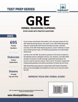 GRE Verbal Reasoning Supreme: Study Guide with Practice Questions (Test Prep Series)