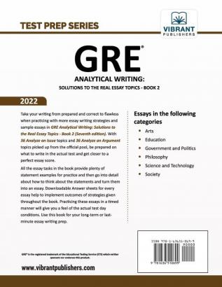 GRE Analytical Writing: Solutions to the Real Essay Topics - Book 2 (Test Prep Series)