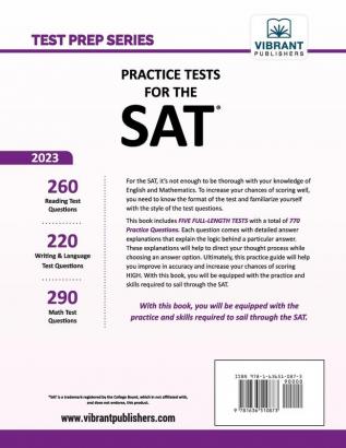 Practice Tests For The SAT (Test Prep Series)