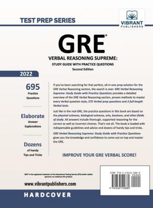 GRE Verbal Reasoning Supreme: Study Guide with Practice Questions (Test Prep)